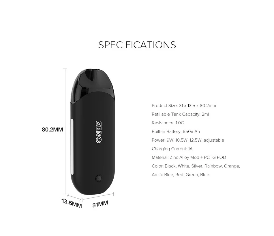 Оригинальная электронная сигарета Vaporesso Renova Zero с 2 мл картриджами 650 мАч батарейный мод VS Vaporesso Nexus Starter электронная сигарета