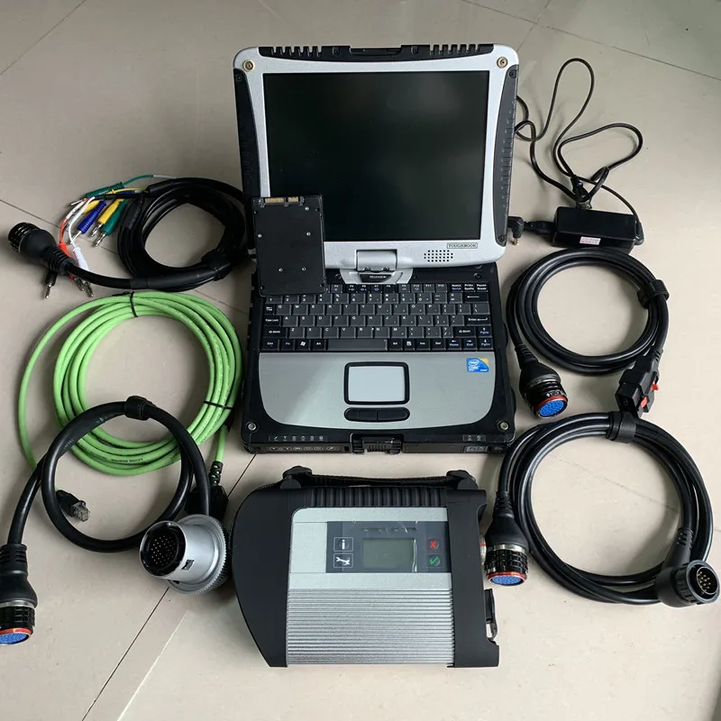 Высокое Качество MB Star C4 SD Подключение с программным обеспечением,09 V SSD ноутбук CF19 работа для звездной диагностики c4 диагностический инструмент полный комплект