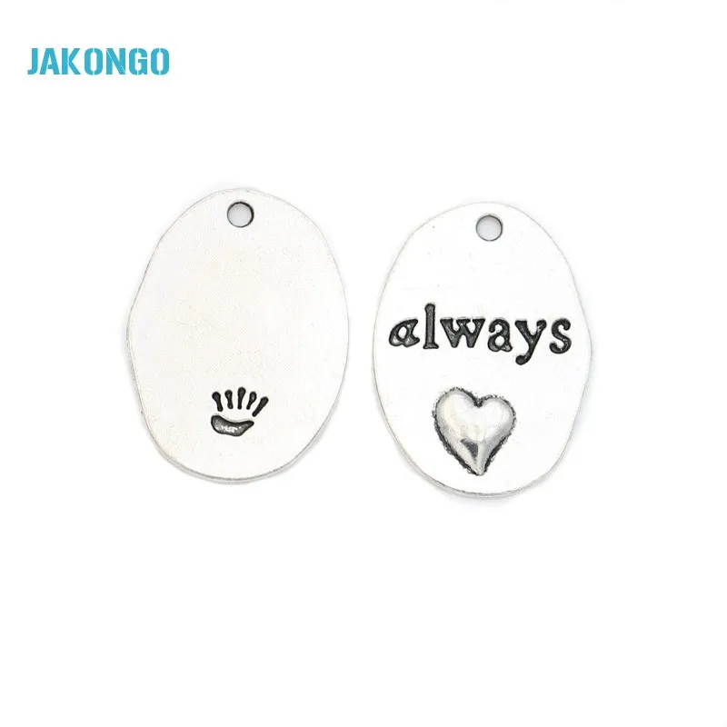 10 шт. тибетские посеребренные всегда подвески в форме сердца для ювелирных