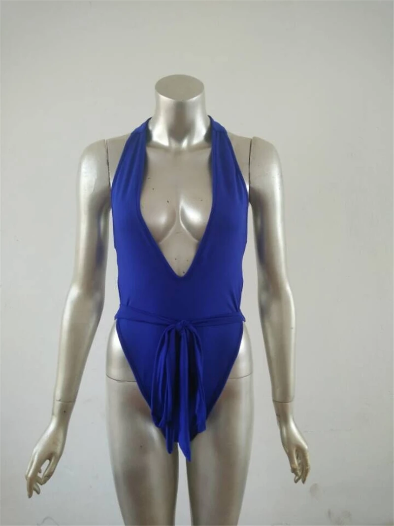 Женские сексуальные комбинезоны на шнуровке с v образным вырезом и открытой