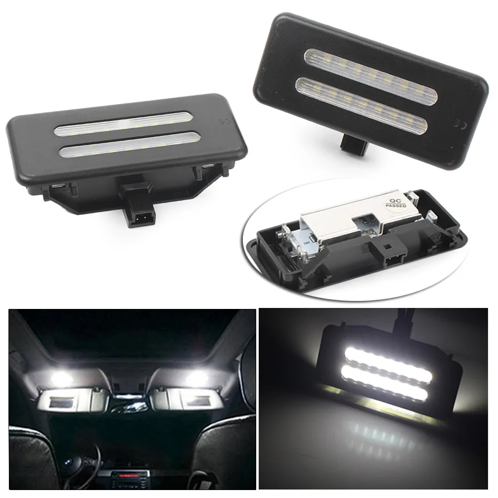 2x White LED Car Interior Sun Visor Mirror Reading Ligh Lamp For BMW 3 5 Series X1 X3 X5 X6 E90 E91 E92 E60 E61 E70 E71 E84 F25
