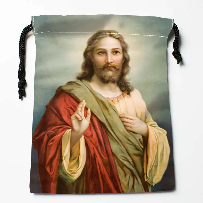 Зеленый Новое поступление Иисус Христос Drawstring Сумки для хранения пользовательских печатных получать сумка Тип Сумки для хранения Размеры 18x22 см - Цвет: Зеленый