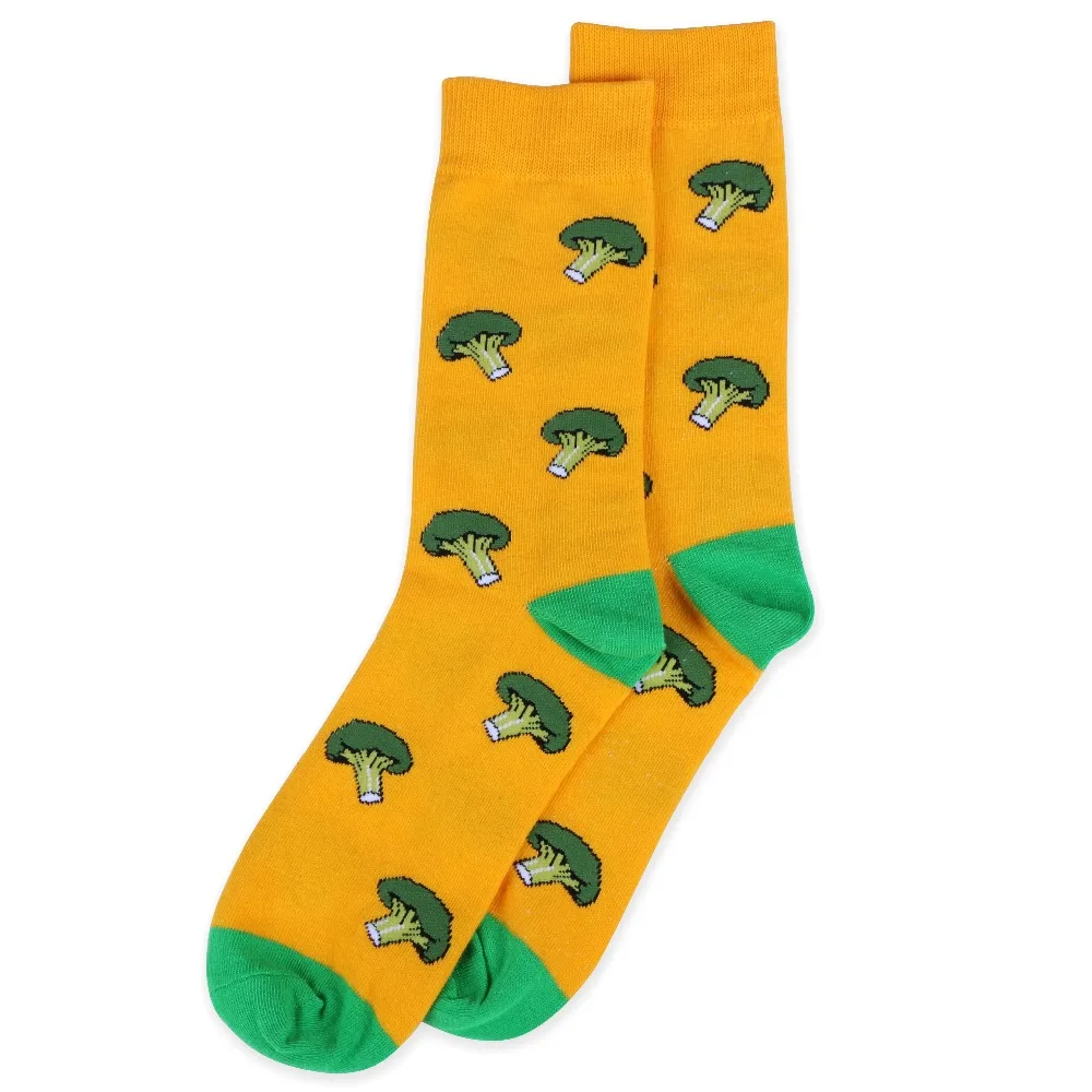 Художественные носки для женщин и девочек милые цветные с фруктами яблоками