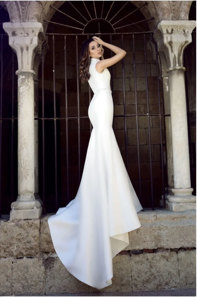 Женское атласное платье без рукавов Vivian's Bridal простое светоотражающее