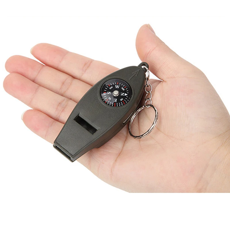 

Свисток 4 в 1 для оказания первой помощи на природе, зеленый свисток + компас + Лупа + Многофункциональный Термометр