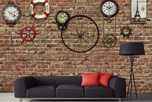 

Custom mural industrial style cement wallpaper retro brick wall restaurant tea shop office bedroom living room wallpaper mural