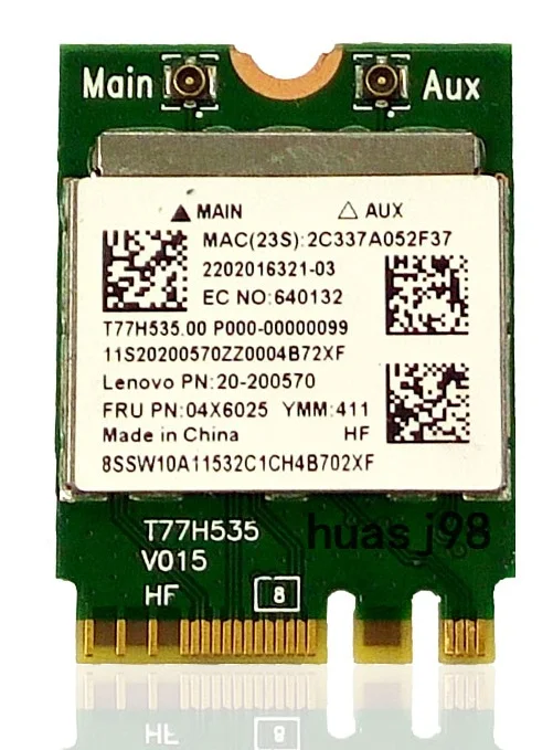 

Беспроводная карта Wi-Fi для Realtek RTL8723BE NGFF, Bluetooth 4,0, IBM/Lenovo E450, E455, Y50-70, Y50-70, 04X6025