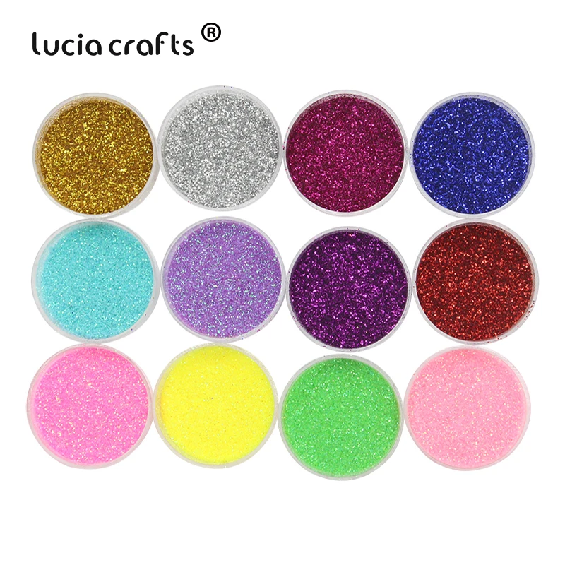 Lucia crafts 12 шт./компл. 1 мм разноцветными блестками песком пудра с эффектом блеска DIY Рисунок головной убор Нейл-арт Декор Аксессуары D0203