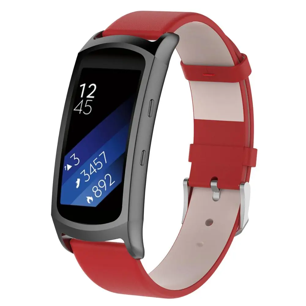 Кожаный браслет 2 в 1 для Samsung Gear Fit с ремешком + Защитная пленка экрана Pro Band |