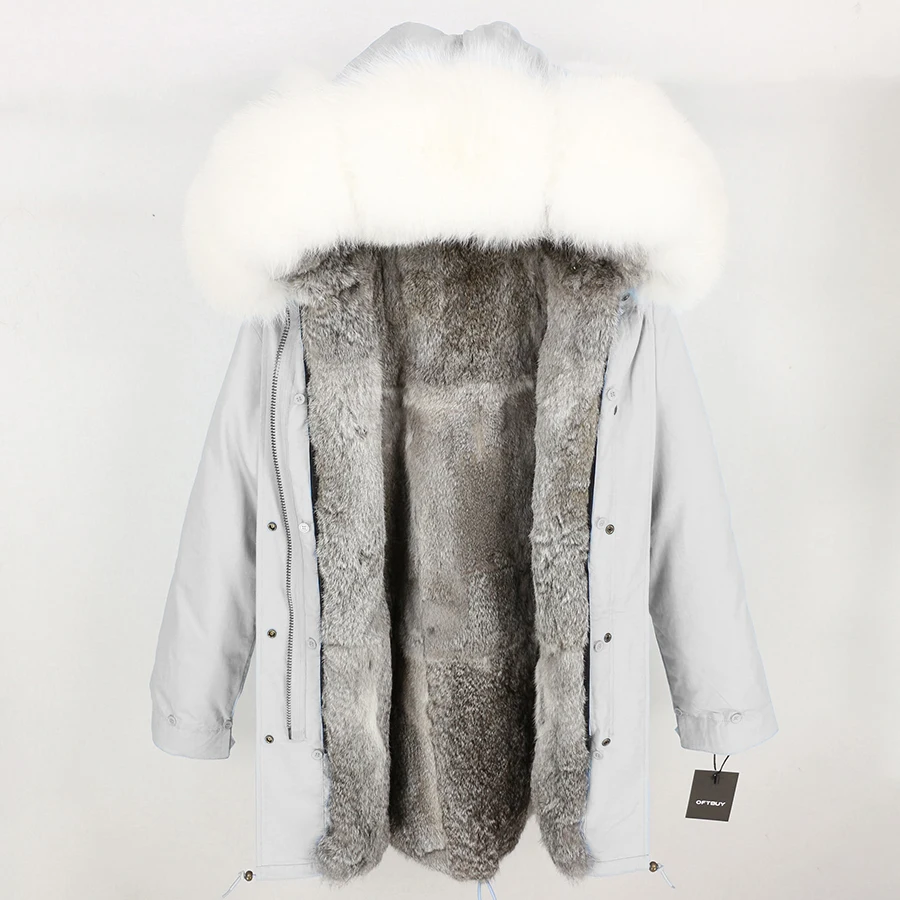 9 OFTBUY, новинка, зимняя куртка, Женская длинная парка, воротник из белого лисьего меха, капюшон, толстая, теплая, подкладка из меха кролика, верхняя одежда, уличная одежда, новинка - Цвет: 9