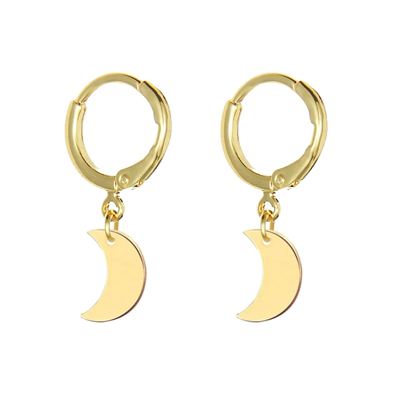 E1083 gold SOHOT, классические крошечные серьги-кольца унисекс крест, трендовые золотые серебряные ювелирные изделия, аксессуары для дня рождения, большие серьги - Окраска металла: E1083 gold