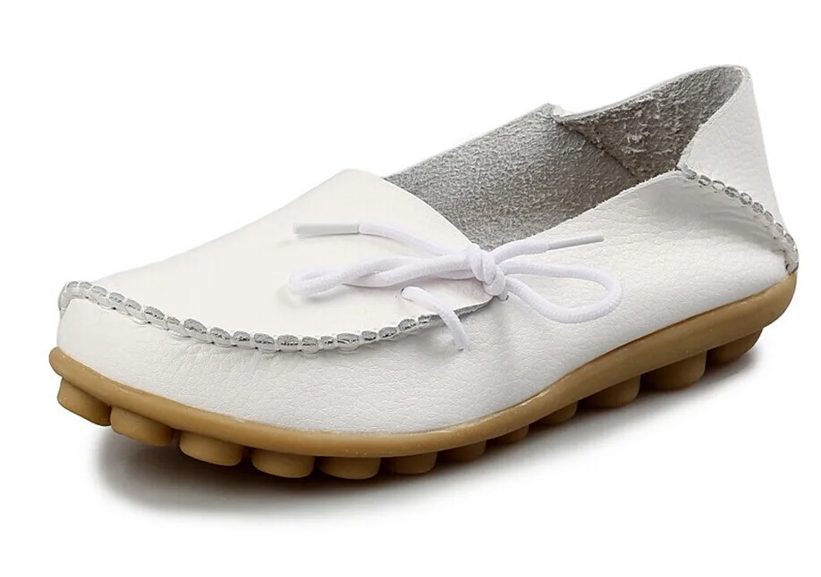 Мокасины женские из натуральной кожи мягкие туфли на плоской подошве для