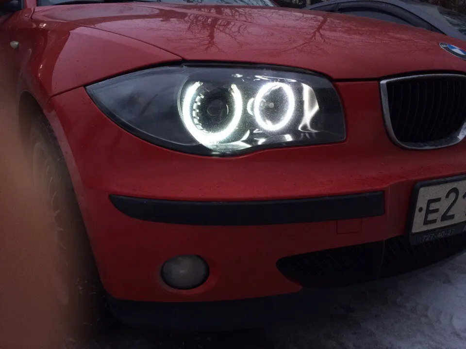 7000K CCFL комплект кольцевого ореола для BMW E87 с проектором ГЛАЗА АНГЕЛА фара 4