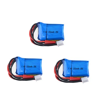 3 pcs 2 3 шт 7,4 V 250mAh 25C 2S короткая карта li-po батарея для мини-пульта дистанционного управления автомобиля 1/35 RC Мини вертолет - Цвет: 3 pcs
