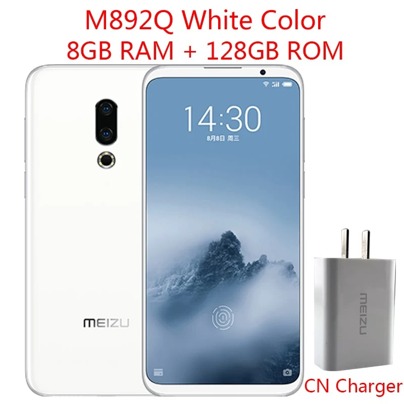 Meizu 16th Plus, 16 Plus, 4G LTE, 6 ГБ, 128 ГБ, Snapdragon 845, четыре ядра, Adreno 630, 6,5 дюймов, 2160x1080 P, полноэкранный смартфон - Цвет: M892Q White 8G 128G