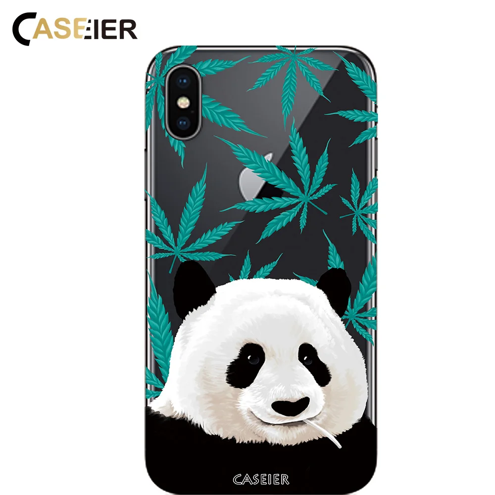 Чехол caseier с милой пандой для iPhone XS Max XR X 7 8 Plus Ультратонкий силиконовый чехол из