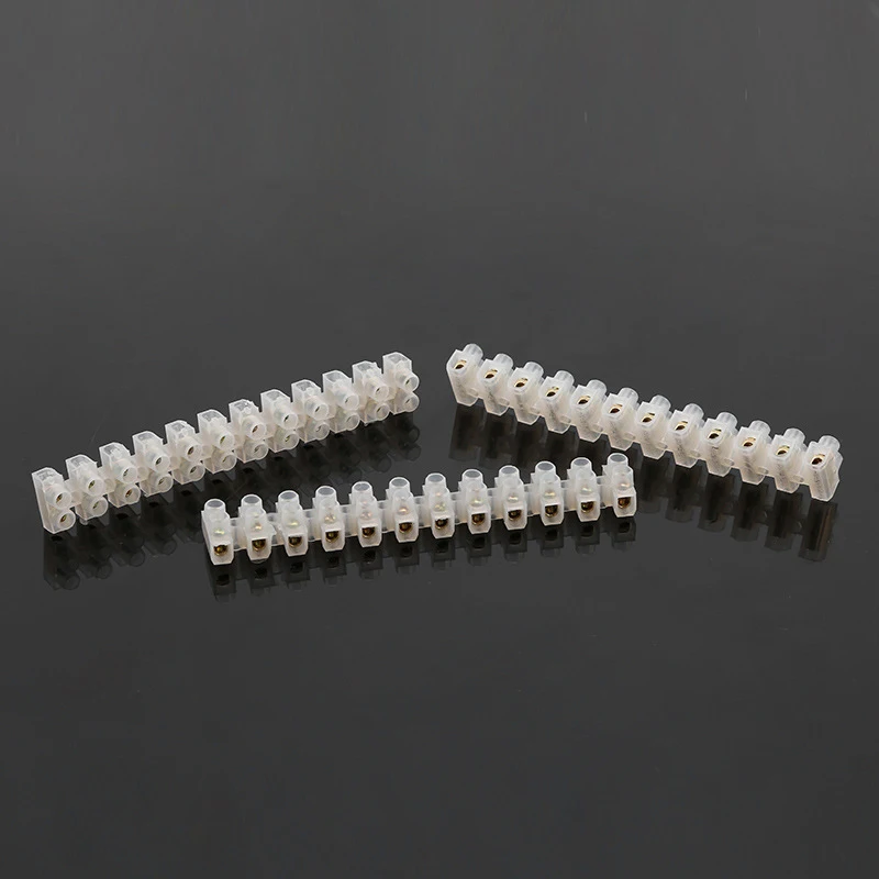 X3-1012 10pcs Screw Terminal Block Connector 10A 12Position Electrical Wire Barrier Strip Two Row Flame Retardant Nylon | Обустройство