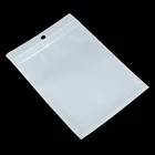 Оптовая продажа, 10,5 см * 15 см, белыепрозрачные самозакрывающиеся Пластиковые Упаковочные пакеты на молнии, Стандартная розничная упаковка с отверстием для подвешивания