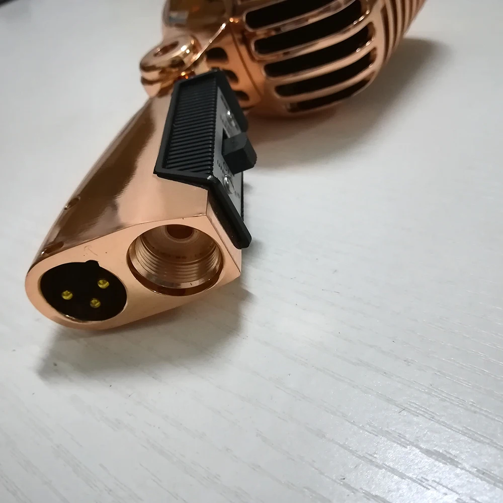 Металлический 55SH микрофон цвета розового золота Вокальный динамический Ретро