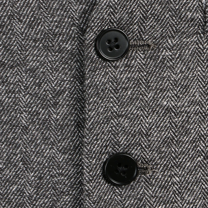 Мужской костюмный жилет из твида приталенный хлопковый мужской костюм для