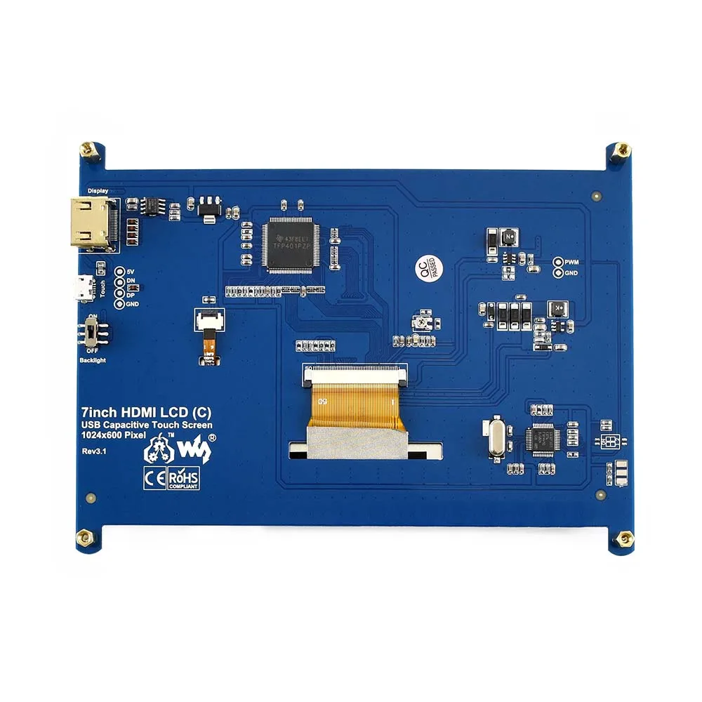 

7'' Display , 7inch HDMI LCD (C) ,Capacitive Touch Screen,HDMI monitor,Supports Raspberry Pi Model 2B/3B/3B+ BB Black