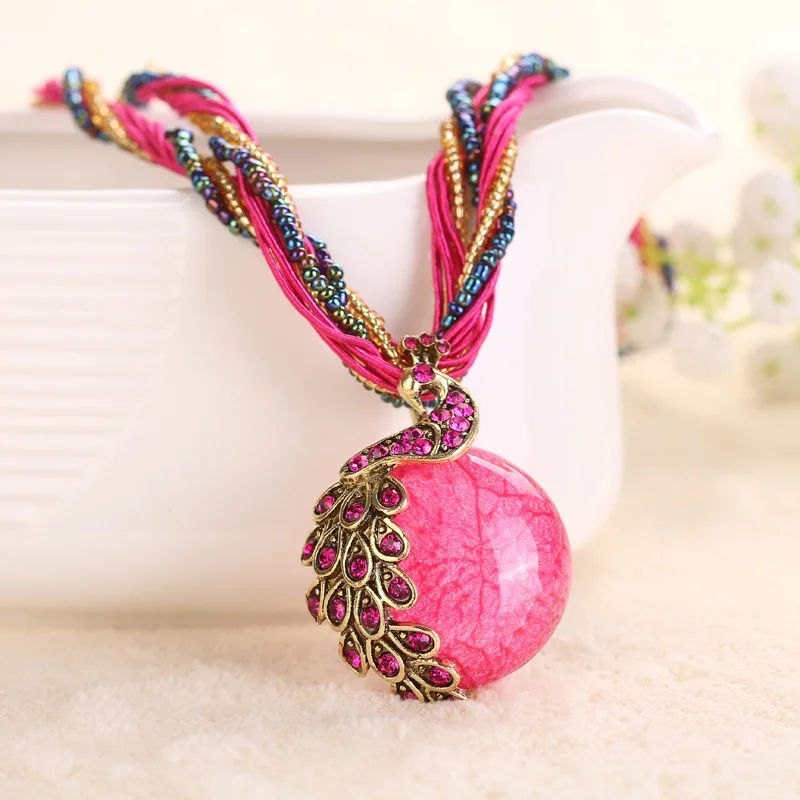 Новинка 2017 украшение в виде павлина жесткое ожерелье с подвеской женская