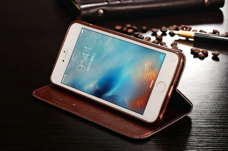 Кожаный магнитный чехол для iPhone X 8 5 6 6S 7 Plus бумажник карт подставка благородный