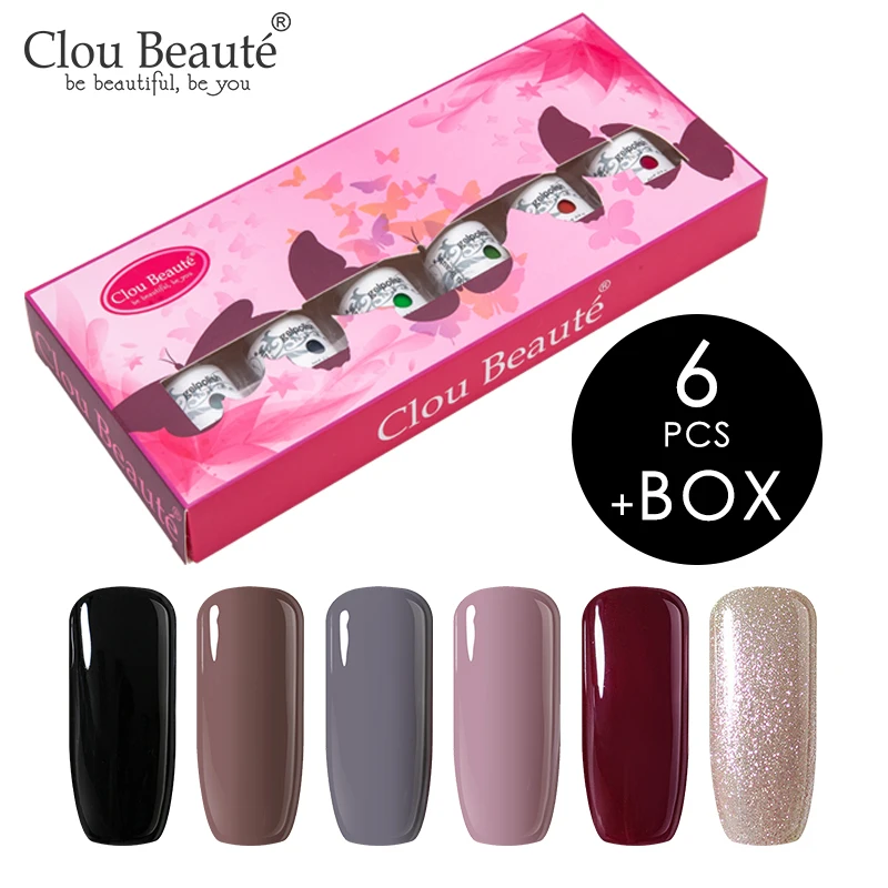 Clou Beaute 6 шт. гель лак для ногтей набор 8 мл Подарочная коробка УФ Гибридный гвоздь Art Vernis Полупостоянный впитывающий гель лак для ногтей - Цвет: ZH25-6pcs