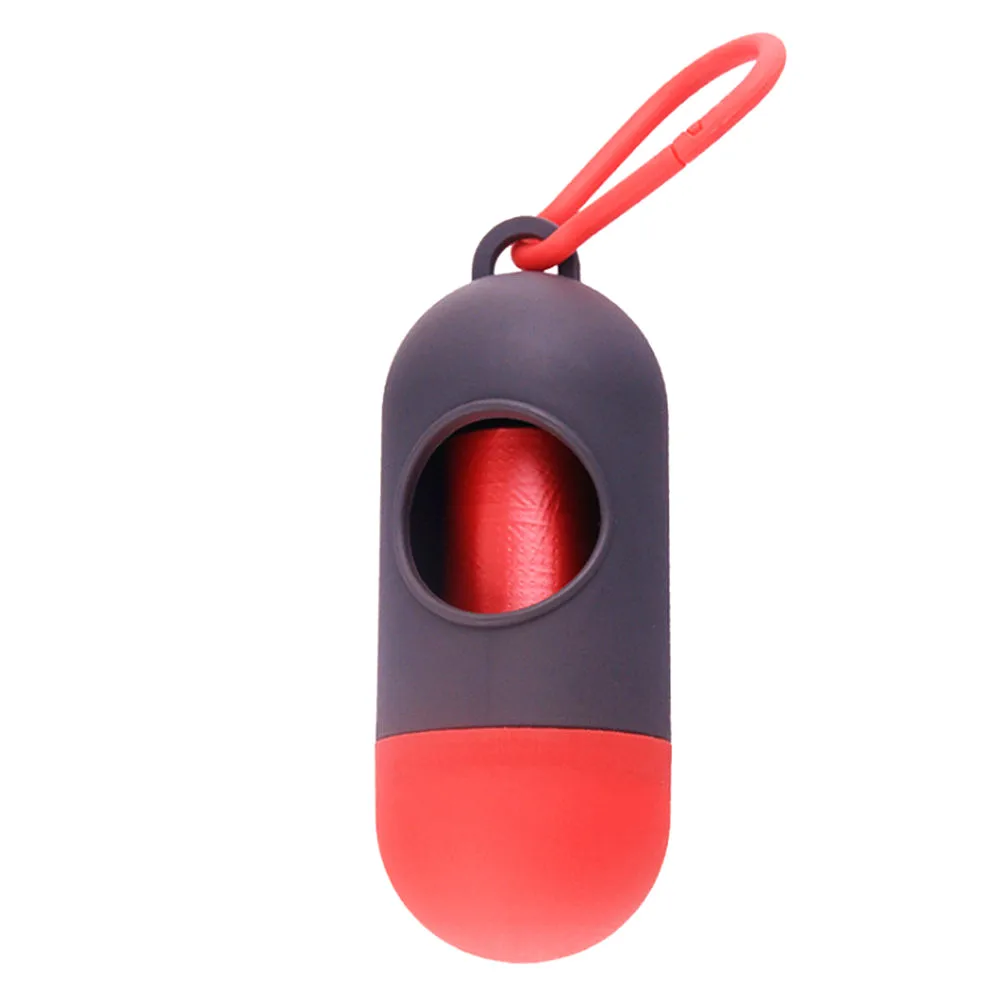 Gray and Red 1 шт., практичная для домашней Собаки Сумка для какашек, Диспенсер, держатель мусора, диспенсеры+ сумки для какашек, Набор домашних животных, собак, товары для уборки мусора - Цвет: Gray and Red
