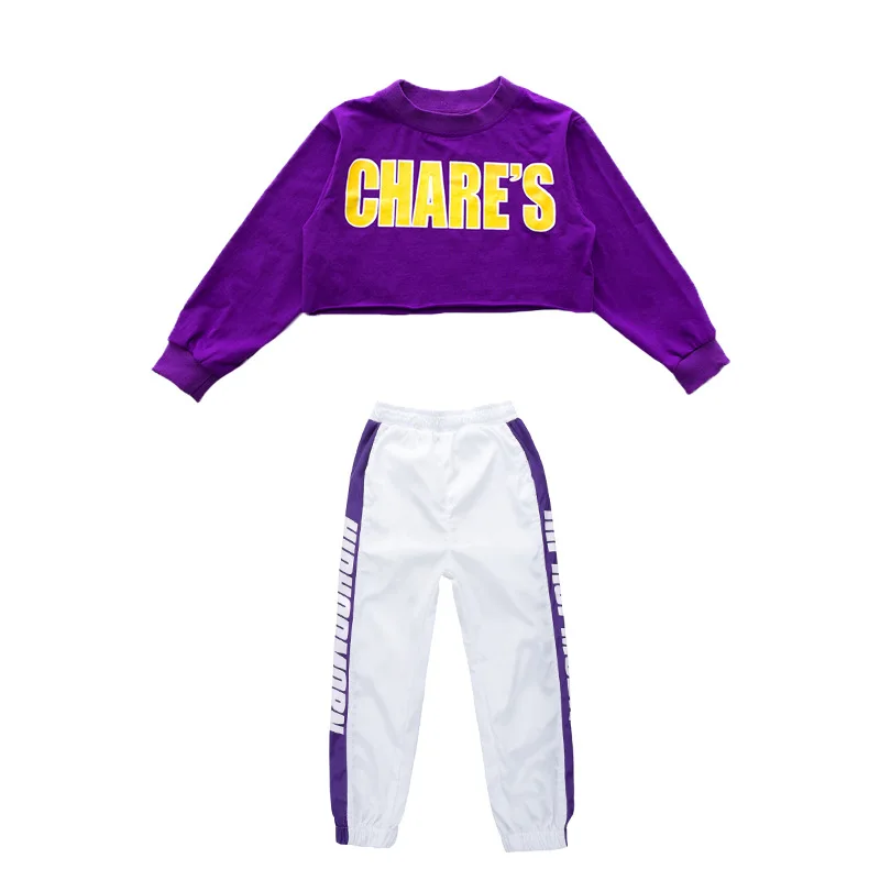 

Children Clothes Sets Girls Hip hop Jazz Dance Costume Clothing for Girls Kid Crop Tops Pants Outfits Teen Long Sleeve Tracksuit