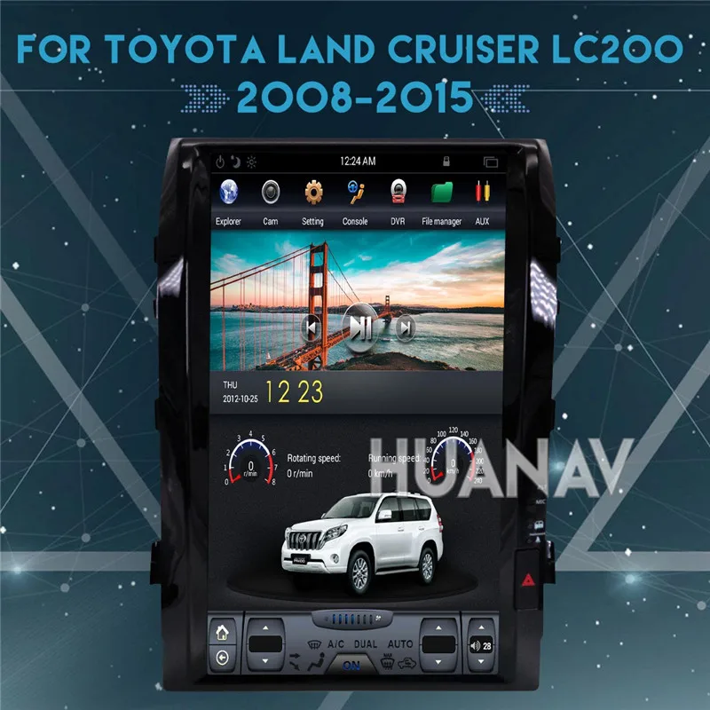 Android Tesla стиль 1" gps навигация dvd-плеер автомобиля для TOYOTA LAND CRUISER LC200 2008- головное устройство мультимедийный экран радио