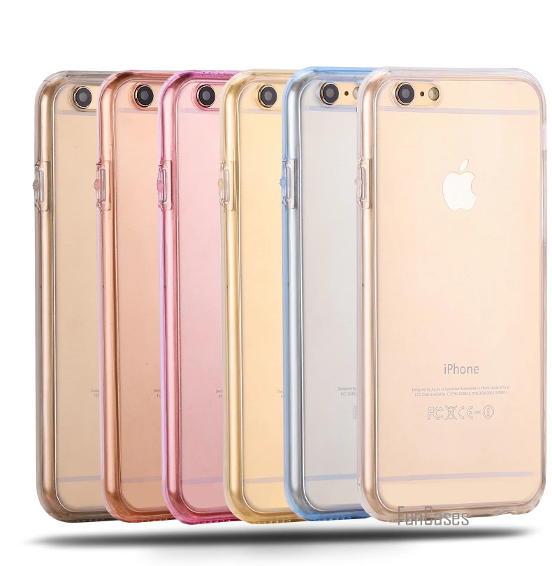 Для iPhone 7 чехол противоударный задний + передний Прозрачный ТПУ Мягкий сенсорный