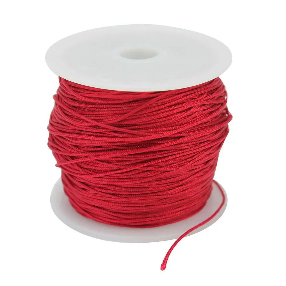 Прочная красная нейлоновая веревка для бижутерии 40 м китайская рукоделия