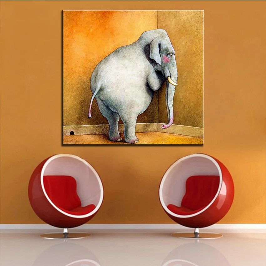 

Large size Printing Oil Painting the elephant Wall painting Wall Art Decoration Picture For Living Room painting No Frame