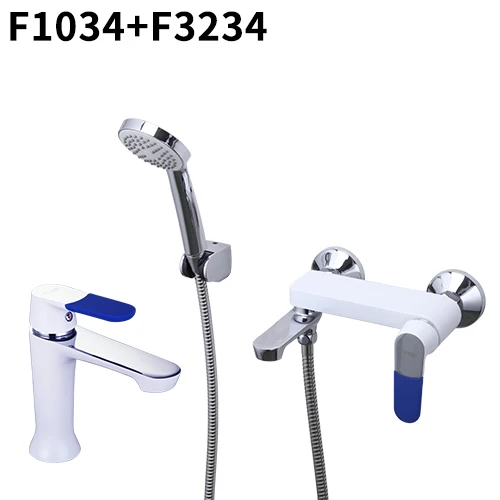 F3234F1034 Frap Ванна Душ водопад кран настенный белый ванная комната Душ раковина наборы смеситель ванна кран резиновая ручка Крышка F3234 набор - Цвет: F3234F1034