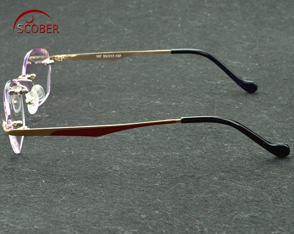 Женские очки для чтения без оправы из титана с алмазной огранкой Scober 2019 Leesbril + 0 75 1