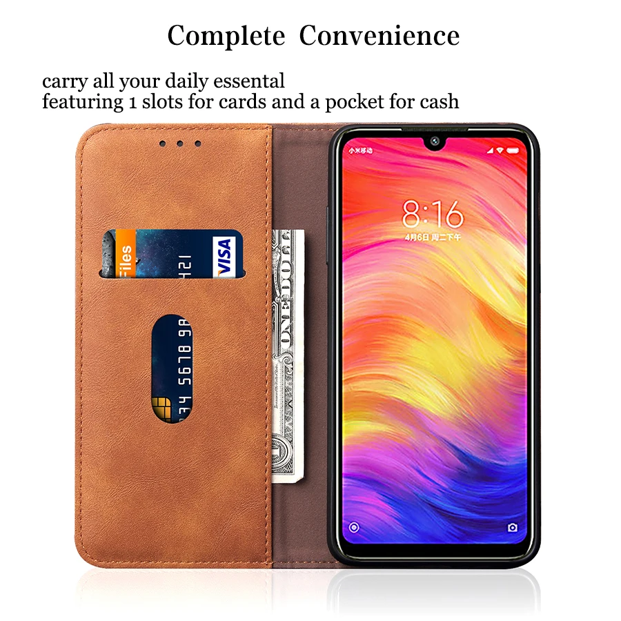 Магнитный флип-чехол для Xiaomi Redmi Note 7 8 Pro 8, роскошный ретро кожаный бумажник с подставкой, держатель для карт для Redmi 7, полная защита