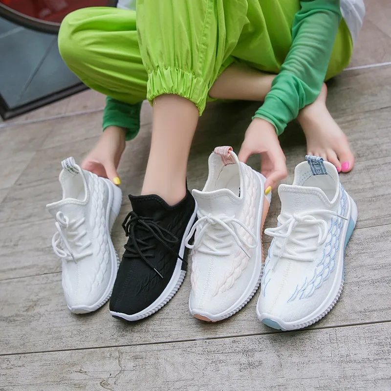 Women Sneakers Woven Mesh Breathable Student Lace-up Casual Shoes Comfortable sandalias mujer Ladies H30w | Обувь