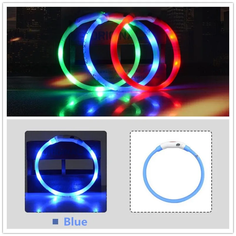 Новый USB Перезаряжаемый мигающий ошейник для домашнего питомца светодиодный