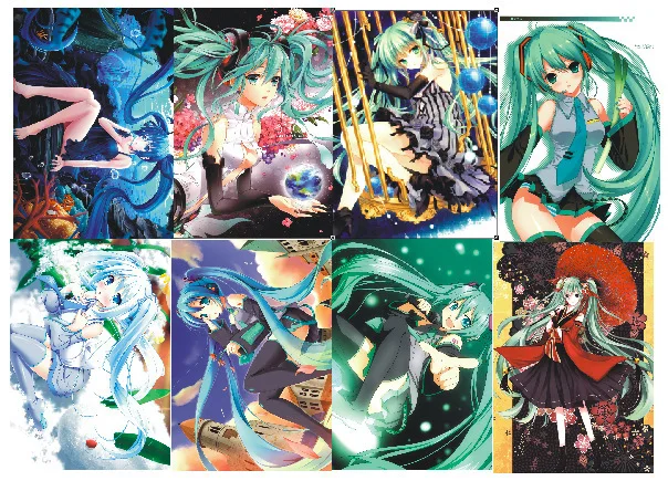 8 шт./лот разные дизайны аниме A3 постеры одна штука Hatsune Miku Черный дворецкий Conan Guilty