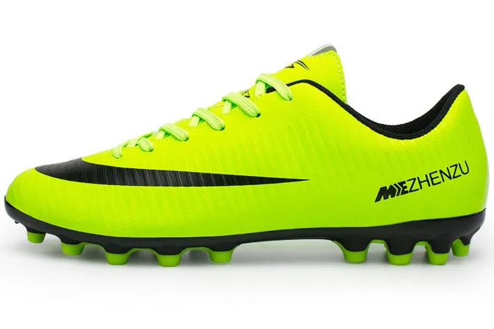 Zhenzu футбольные ботинки футболки мужские запонки бутсы Chuteiras Botas De Futbol voetbalschoenen для женщин и взрослых - Цвет: Зеленый