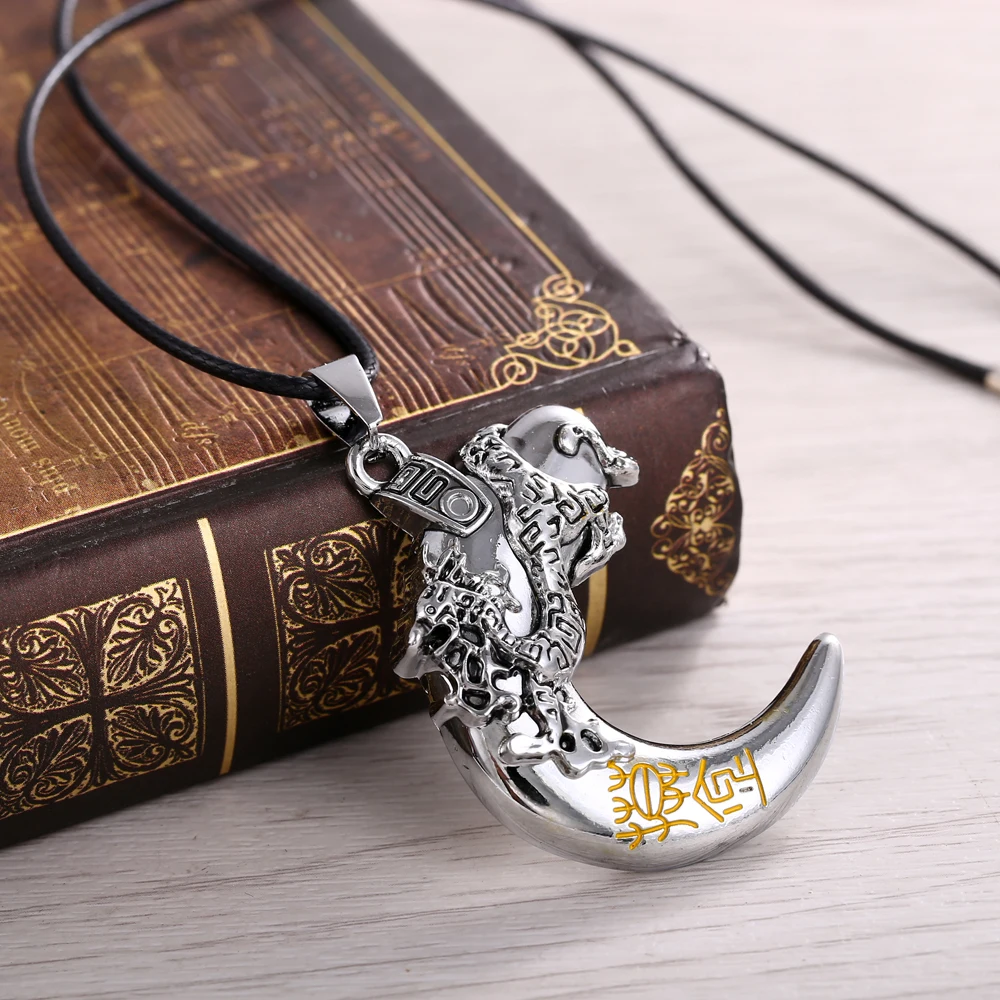 Ожерелье с подвеской в виде зуба волка мужское модная цепочка из нержавеющей