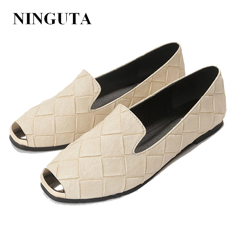 

NINGUTA fashion loafers women square toe flat shoes women