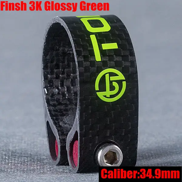 green 34.9mm TOMTOU велосипедные зажимы для сидений глянцевые 3 к углеродного волокна подседельный штырь хомуты 31,8 мм 34,9 мм супер легкие 22 г велосипедные части - Цвет: green 34.9mm