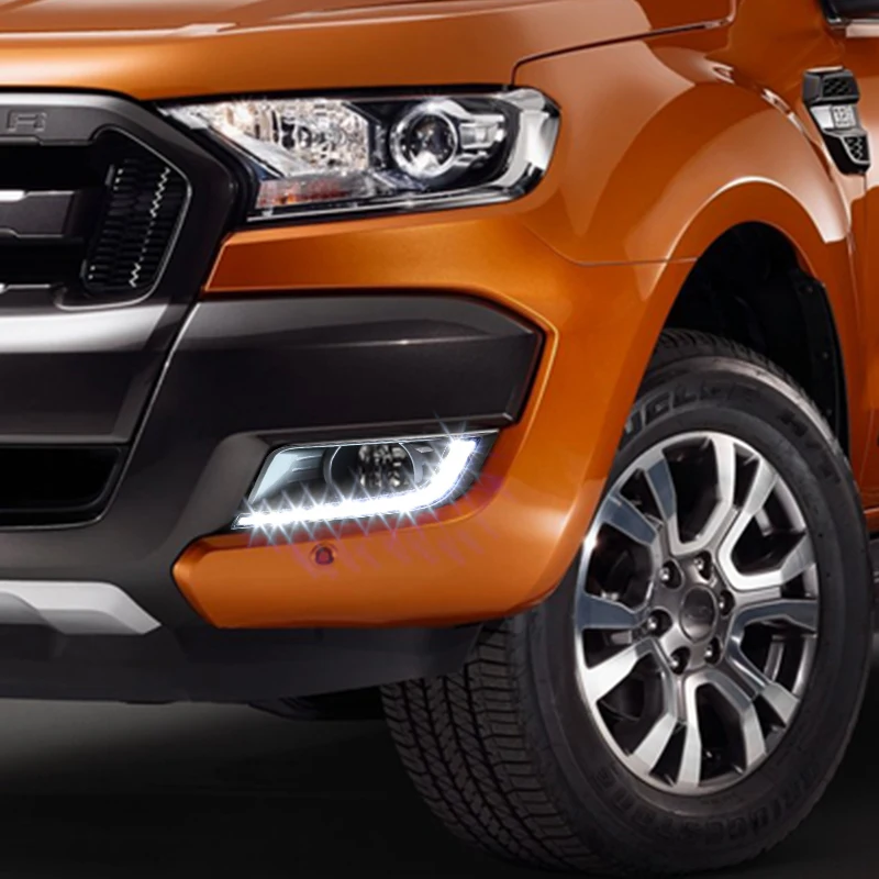 Hlxg 2шт Автомобильный светодиодный дневный ходовой светильник DRL для Ford Ranger 2015 2016