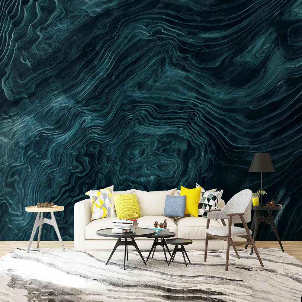 Украшение текстильные обои новый светло-синий абстрактные линии мраморная