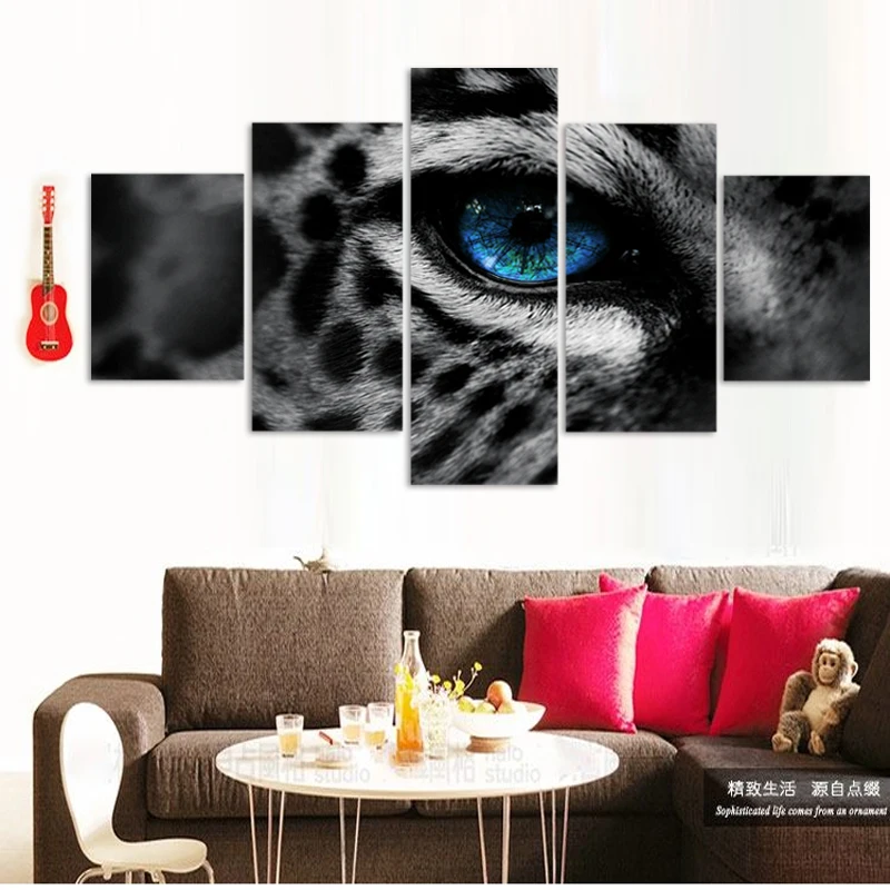 Глаза животных 5 шт. холсте модульная pictures home decor HD печати картина маслом ребенок