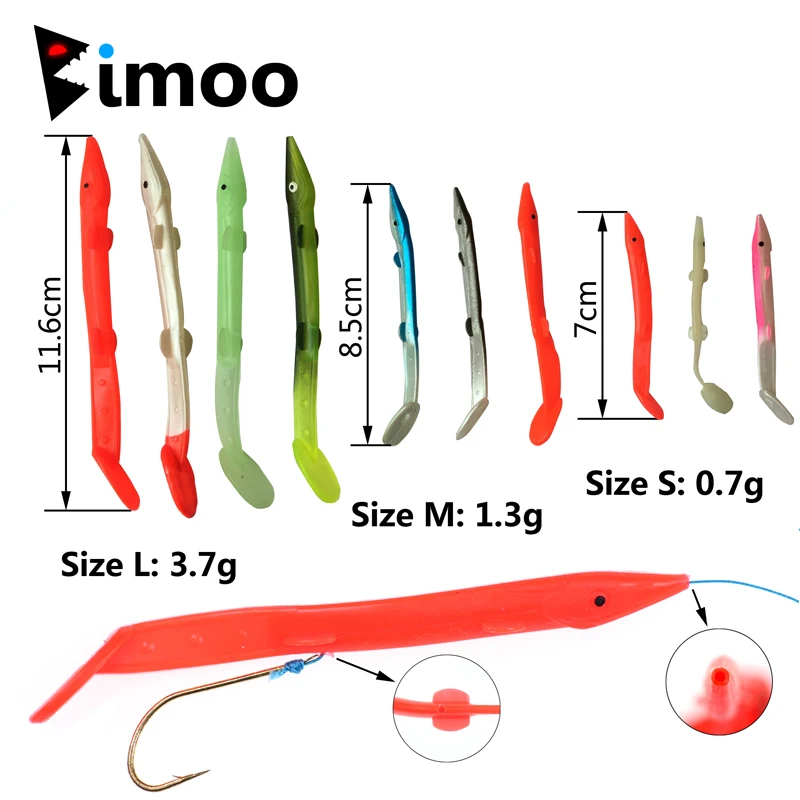 Bimoo 10 шт. мягкая пластиковая рыболовная приманка с глазами для рыбалки в соленой