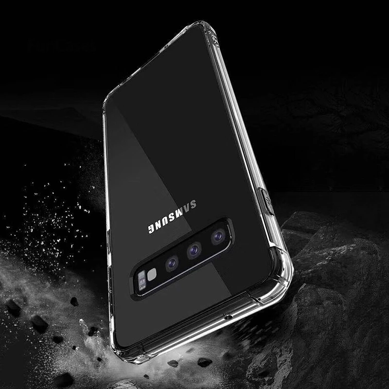 Противоударные прозрачные чехлы для samsung Galaxy S10 Plus S10e из мягкого термополиуретана