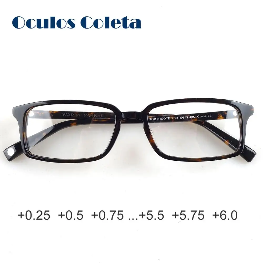 Прямоугольная полиацетатная оправа для очков темная Гавана|Женские очки чтения|